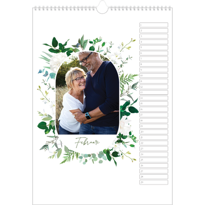 Verjaardagskalenders A3 — Klassieke bloemen [Februari]