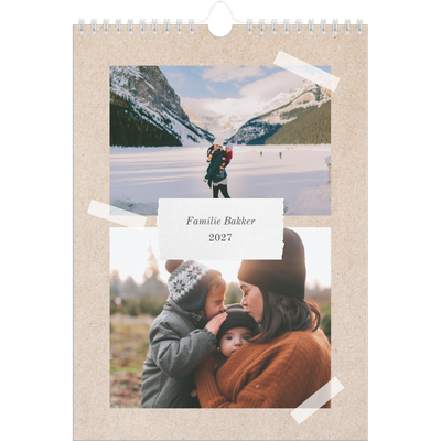 A4 Familieplanners — Natuurlijke handcraft - gezinsplanner 3 personen [omslag]