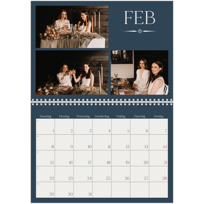 Fotokalender A4 Dubbel (30 x 40 cm) — Leisteen & schreef [Februari]