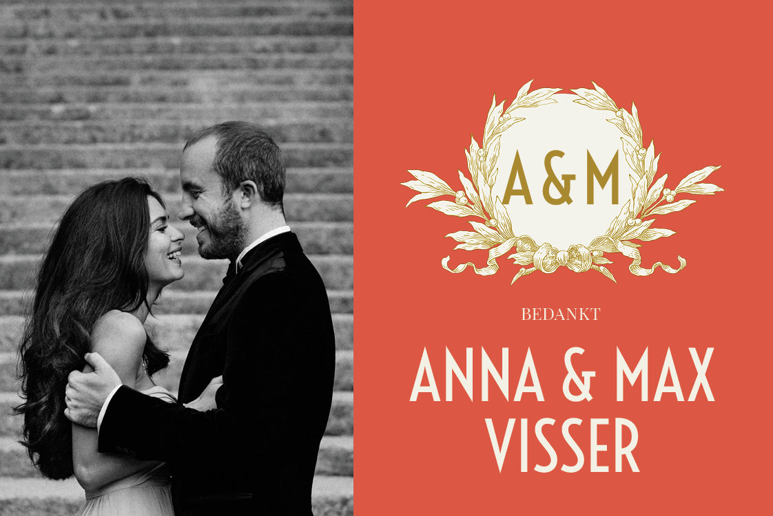 Bedankkaarten — Goud & Rood