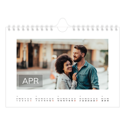Fotokalender A5 — Overlay van datumvak [April]