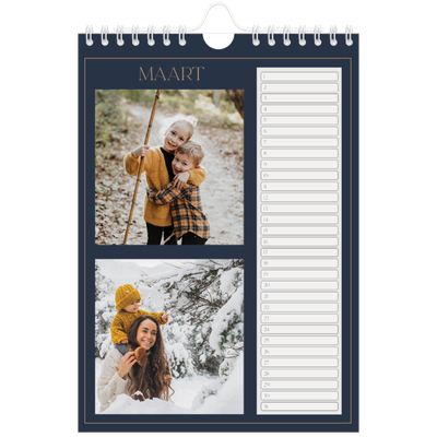 Fotokalender A5 — Pruisisch blauw [Maart]