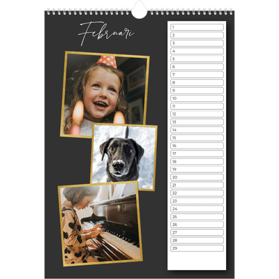 Verjaardagskalenders A3 — Herinneringen verzamelen [Februari]