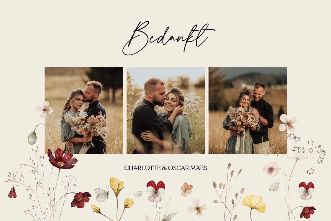 Bedankkaarten — Natuurlijk huwelijk