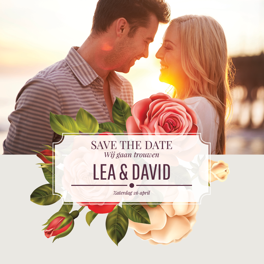Save the date — Vintage rozen