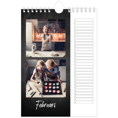 Fotokalender A5 — Krijtbord stijl [Februari]