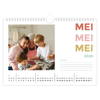 Fotokalender A4 — Bont gekleurd [omslag]