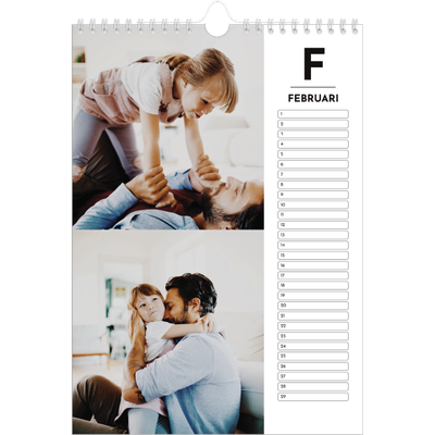 Verjaardagskalenders A4 — Schijnwerper effect [Februari]