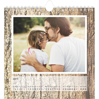Jaarkalenders vierkant — Boomschors [April]