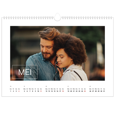 Fotokalender A3 — Overlay van datumvak [Mei]