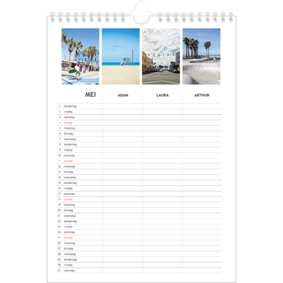 A4 Familieplanners — Simplistisch - gezinsplanner 3 personen [omslag]
