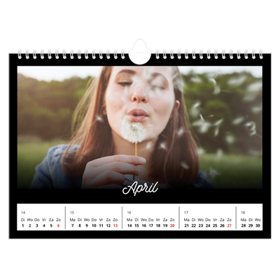 Fotokalender A4 — Zwart [April]