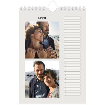 Fotokalender A5 — Simpel ivoor [April]