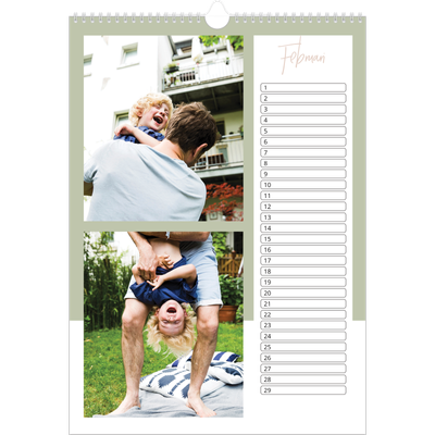 Verjaardagskalenders A3 — Aardse frames [Februari]