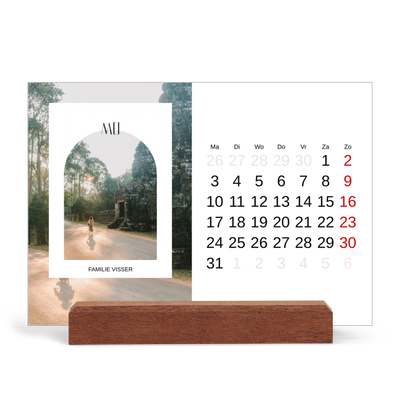 Bureaukalender met houten standaard  — De open boog [omslag]