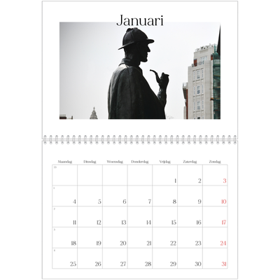 Fotokalender A4 Dubbel (30 x 40 cm) — Mijn reisverhaal - Londen [Januari]