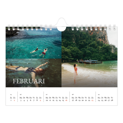 Fotokalender A5 — Eenvoudige letters [Februari]