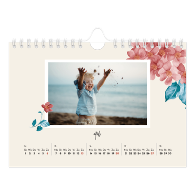 Fotokalender A5 — Geverfde bloemen [April]