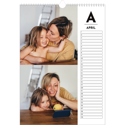 Verjaardagskalenders A3 — Schijnwerper effect [April]