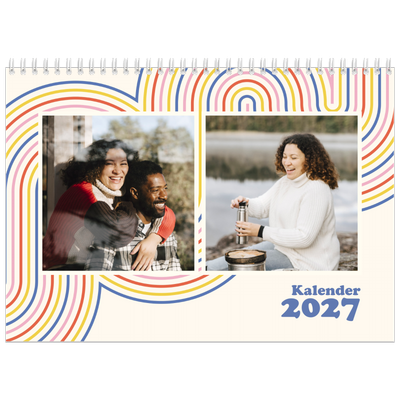 Fotokalender A4 Dubbel (30 x 40 cm) — Retro strepen [omslag]