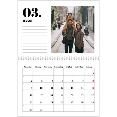 Fotokalender A4 Dubbel (30 x 40 cm) — Serif en momenten [Maart]