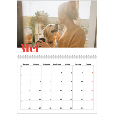 Fotokalender A4 Dubbel (30 x 40 cm) — Een dikgedrukt jaar [omslag]