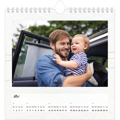 Jaarkalenders vierkant — Bloempatroon in potlood [Mei]