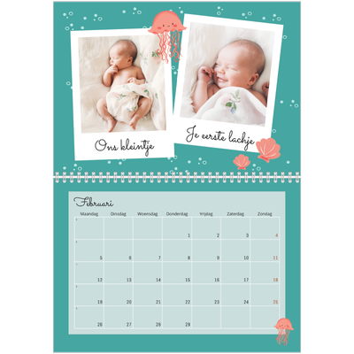 Fotokalender A4 Dubbel (30 x 40 cm) — Schattige dieren [Februari]