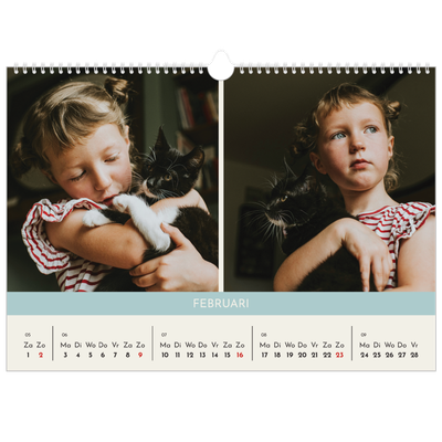 Fotokalender A3 — Pastel hoofdstukken [Februari]