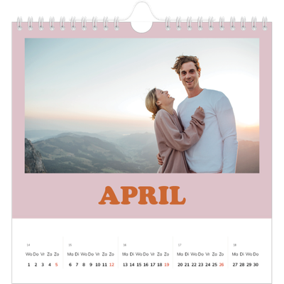 Jaarkalenders vierkant — Retro stijl frames [April]