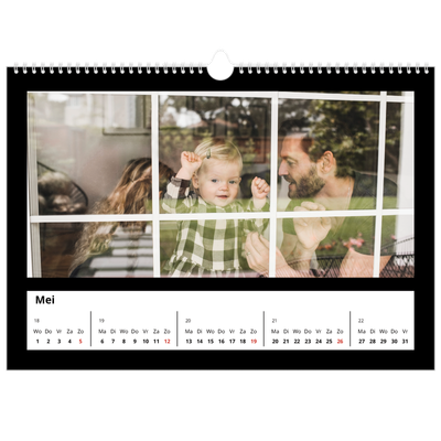 Fotokalender A3 — Foto in zwart kader [Mei]