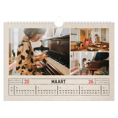 Fotokalender A4 — Craft stempel effect [Maart]