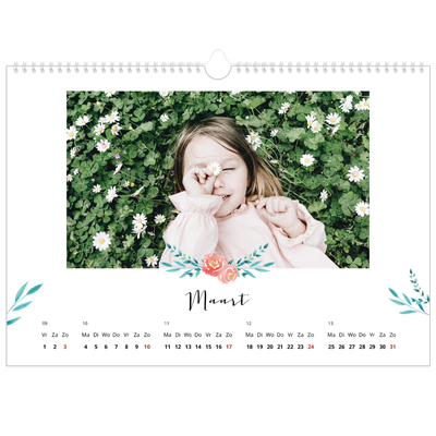 Fotokalender A3 — Bloemen illustraties [Maart]