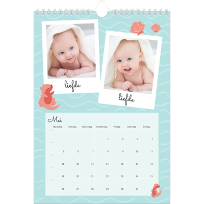Fotokalender A4 (20 x 30 cm) — Schattige dieren [Mei]