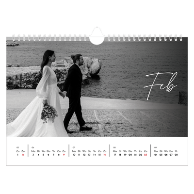 Fotokalender A4 — Elegant schrift [Februari]