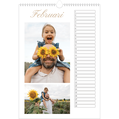 Verjaardagskalenders A3 — Fotolijn [Februari]
