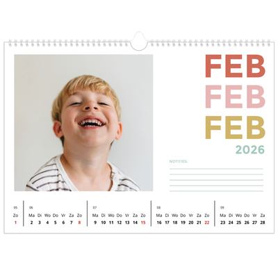 Fotokalender A3 — Bont gekleurd [Februari]
