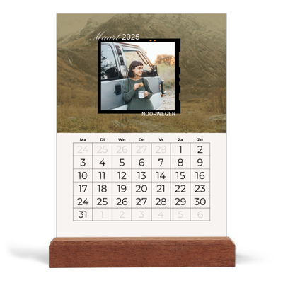 Bureaukalender met houten standaard  — Zin in avontuur [Maart]