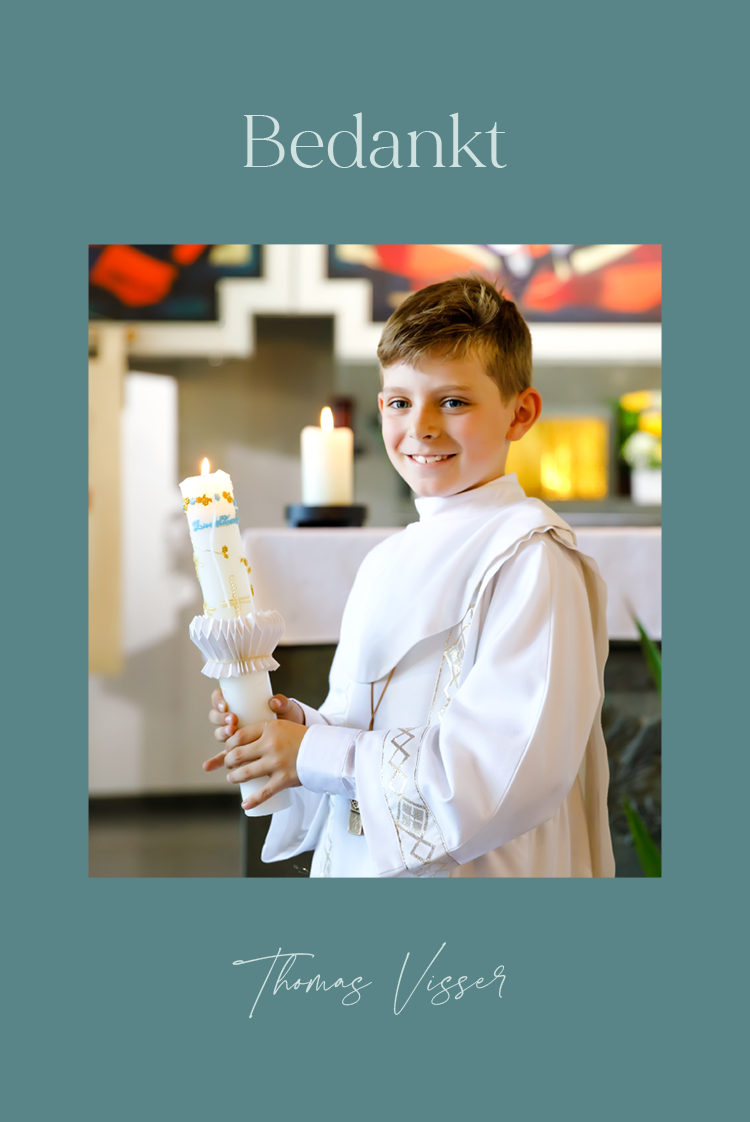 Bedankkaarten — Modern en groenblauw