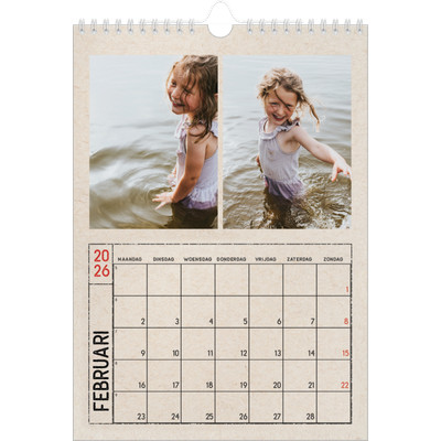 Fotokalender A4 (20 x 30 cm) — Craft stempel effect [Februari]