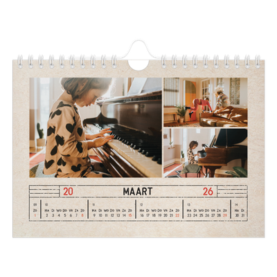 Fotokalender A5 — Craft stempel effect [Maart]