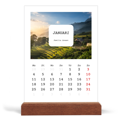 Bureaukalender met houten standaard  — Het hele verhaal [Januari]