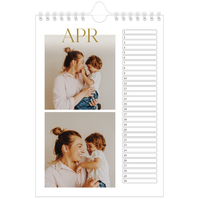 Fotokalender A5 — Gouden tekst groot [April]