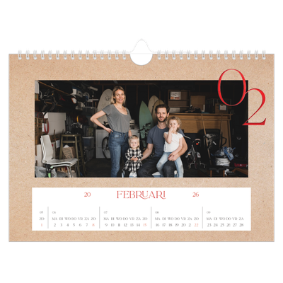 Fotokalender A4 — Rode stippen [Februari]